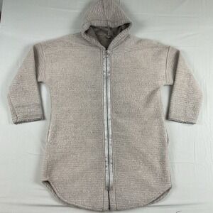 Tempo Paris Wool Blend Zip Hoodie Gray Italian Made Minimalist Cozy Fall Layer